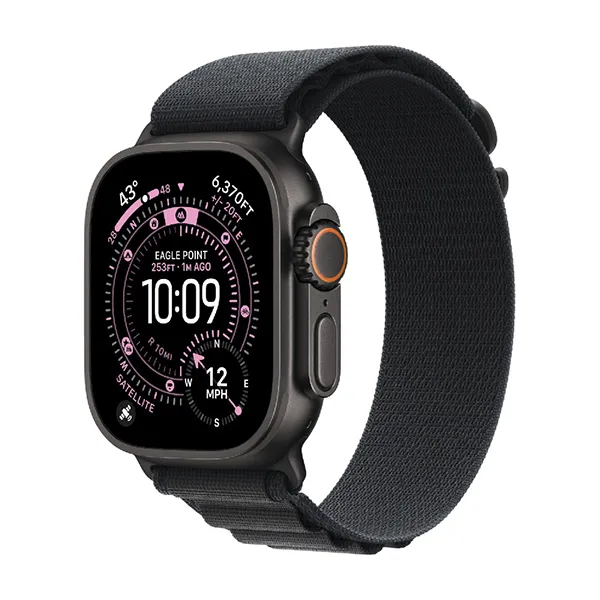 Apple Watch Series Ultra 3 49mm Black Titanium Case with Black Alpine Loop S